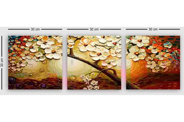 Dekorativ Canvastavla 3-Delar 30x30 cm - Flerfärgad - Inredning - Tavlor & posters - Canvastavla