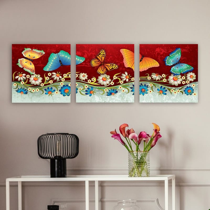 Dekorativ Canvastavla 3-Delar 30x30 cm - Flerfärgad - Inredning - Tavlor & posters - Canvastavla