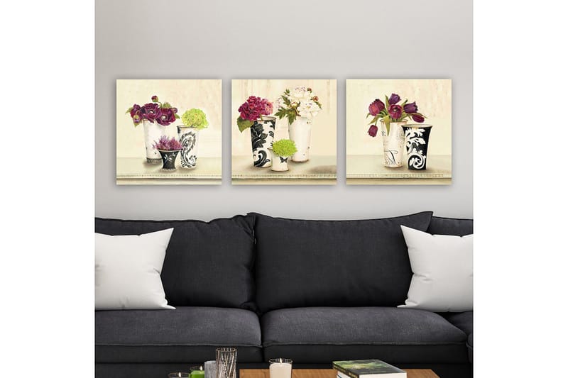 Dekorativ Canvastavla 3-Delar 30x30 cm, Flerfärgad