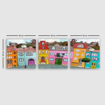 Dekorativ Canvastavla 3-Delar 30x30 cm - Flerfärgad - Inredning - Tavlor & posters - Canvastavla