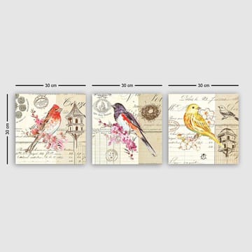 Dekorativ Canvastavla 3-Delar 30x30 cm - Flerfärgad - Inredning - Tavlor & posters - Canvastavla