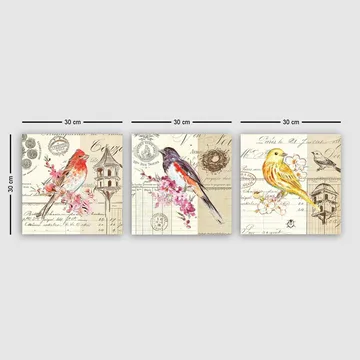 Dekorativ Canvastavla 3-Delar 30x30 cm - Flerfärgad - Inredning - Tavlor & posters - Canvastavla