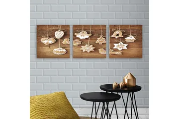 Dekorativ Canvastavla 3-Delar 30x30 cm - Flerfärgad - Inredning - Tavlor & posters - Canvastavla