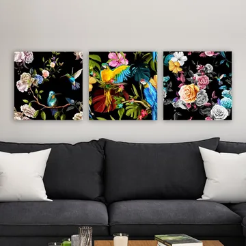 Dekorativ Canvastavla 3-Delar 30x30 cm - Flerfärgad - Inredning - Tavlor & posters - Canvastavla