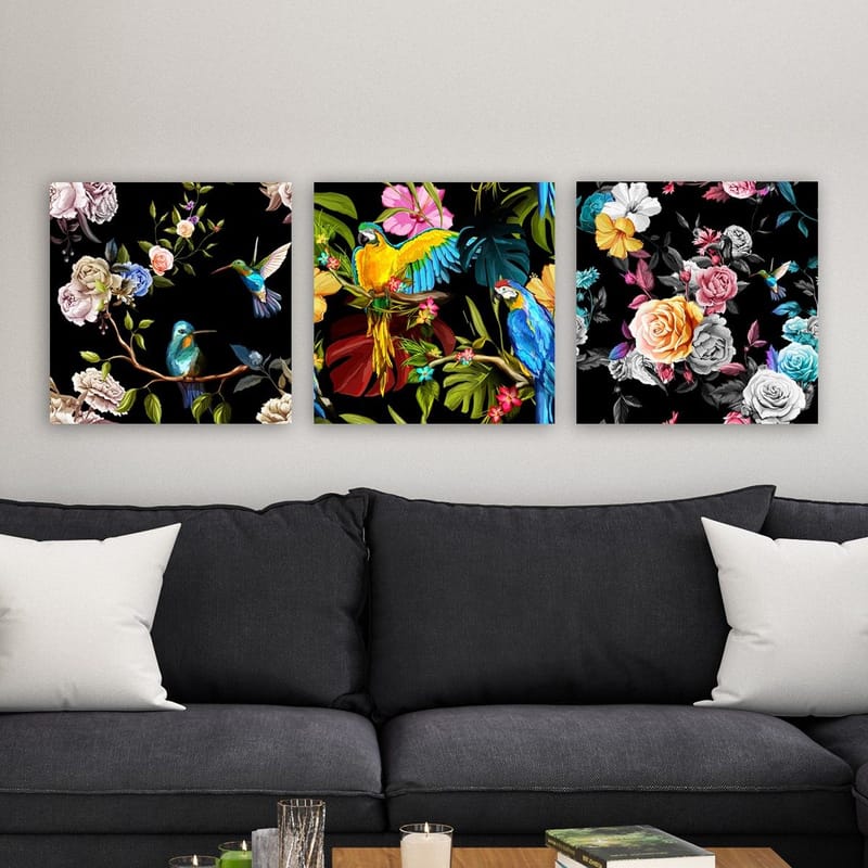 Dekorativ Canvastavla 3-Delar 30x30 cm - Flerfärgad - Inredning - Tavlor & posters - Canvastavla
