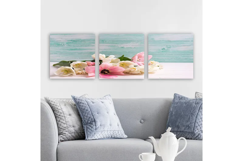 Dekorativ Canvastavla 3-Delar 30x30 cm, Flerfärgad