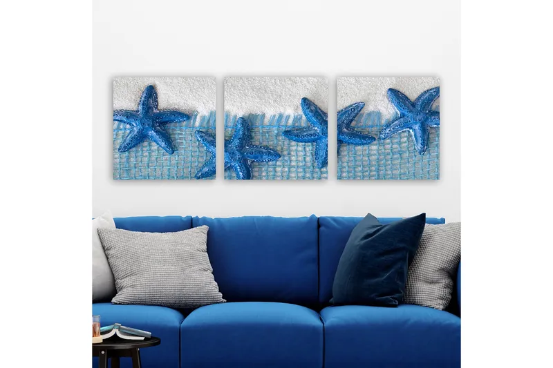 Dekorativ Canvastavla 3-Delar 30x30 cm, Flerfärgad