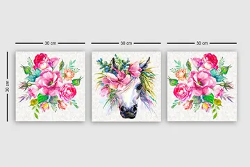 Dekorativ Canvastavla 3-Delar 30x30 cm - Flerfärgad - Inredning - Tavlor & posters - Canvastavla