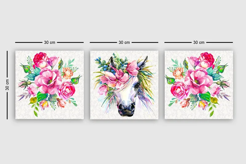 Dekorativ Canvastavla 3-Delar 30x30 cm - Flerfärgad - Inredning - Tavlor & posters - Canvastavla