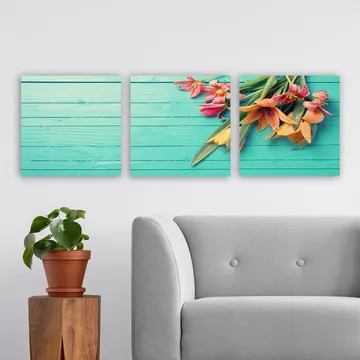 Dekorativ Canvastavla 3-Delar 30x30 cm - Flerfärgad - Inredning - Tavlor & posters - Canvastavla