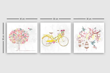 Dekorativ Canvastavla 3-Delar 30x30 cm - Flerfärgad - Inredning - Tavlor & posters - Canvastavla