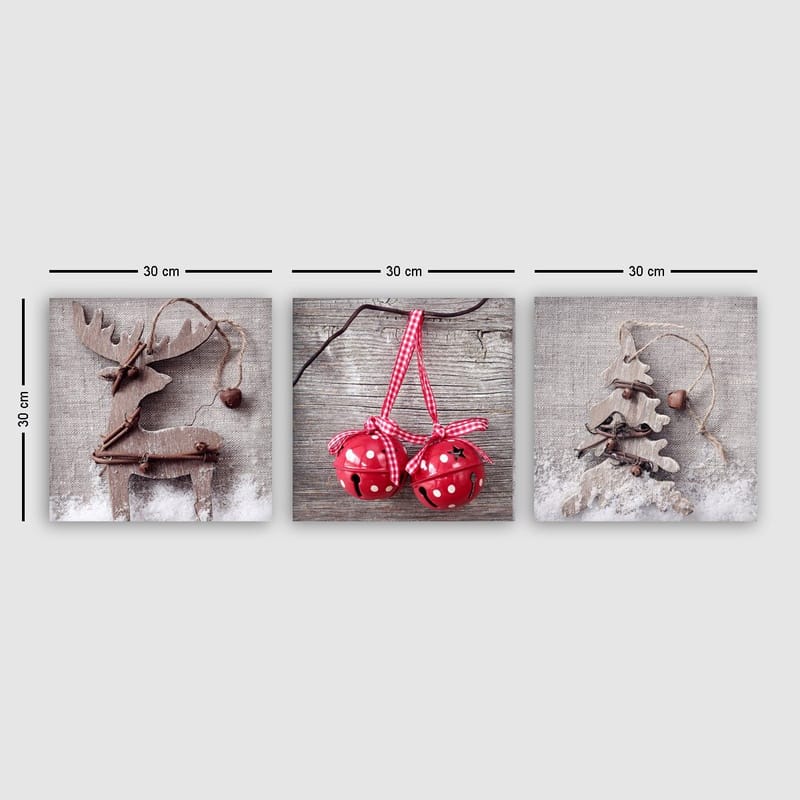 Dekorativ Canvastavla 3-Delar 30x30 cm - Flerfärgad - Inredning - Tavlor & posters - Canvastavla