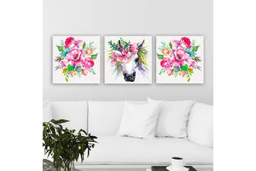 Dekorativ Canvastavla 3-Delar 30x30 cm - Flerfärgad - Inredning - Tavlor & posters - Canvastavla