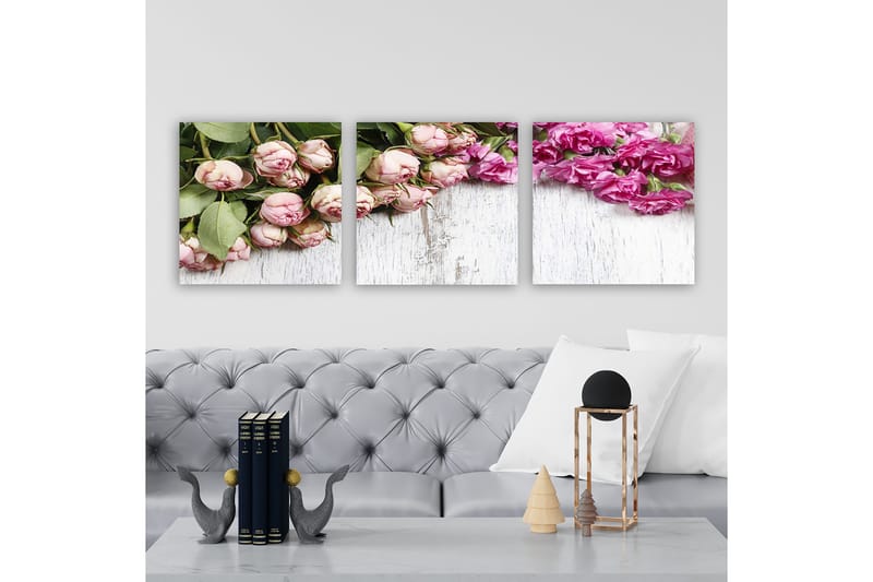 Dekorativ Canvastavla 3-Delar 30x30 cm, Flerfärgad