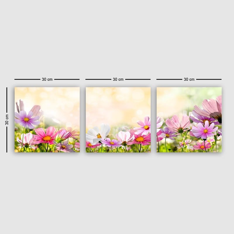 Dekorativ Canvastavla 3-Delar 30x30 cm, Flerfärgad