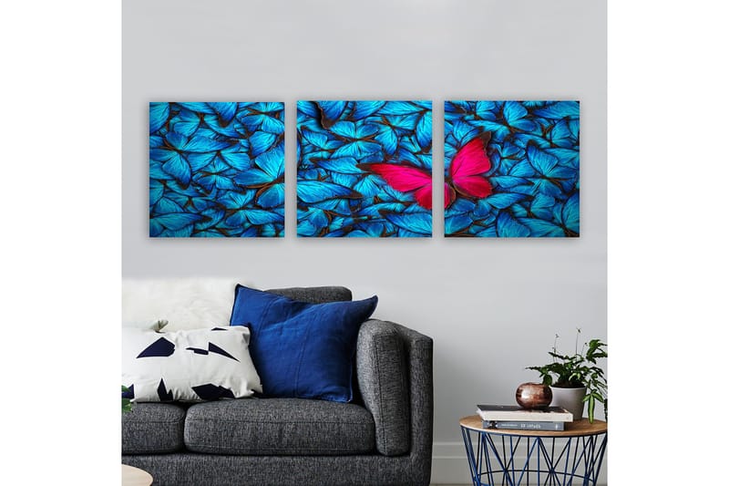 Dekorativ Canvastavla 3-Delar 30x30 cm, Flerfärgad