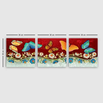 Dekorativ Canvastavla 3-Delar 30x30 cm - Flerfärgad - Inredning - Tavlor & posters - Canvastavla