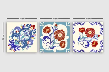 Dekorativ Canvastavla 3-Delar 30x30 cm - Flerfärgad - Inredning - Tavlor & posters - Canvastavla