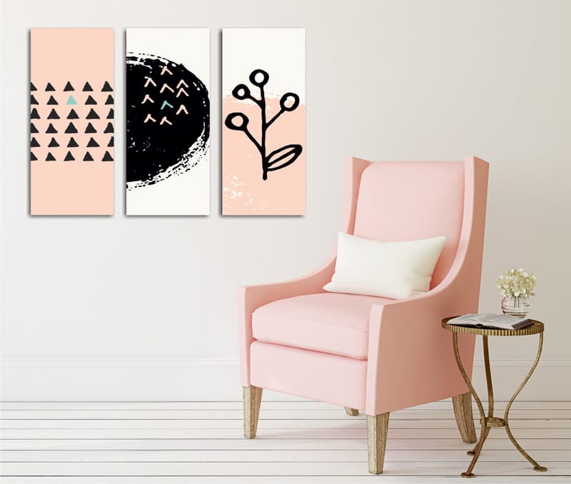 Dekorativ Canvastavla 3-Delar 45x20 cm, Flerfärgad