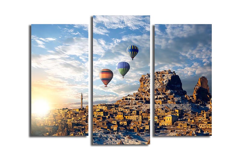 Dekorativ Canvastavla 3-Delar 45x20 cm, Flerfärgad