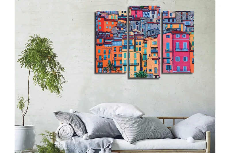 Dekorativ Canvastavla 3-Delar 45x20 cm - Flerfärgad - Inredning - Tavlor & posters - Canvastavla