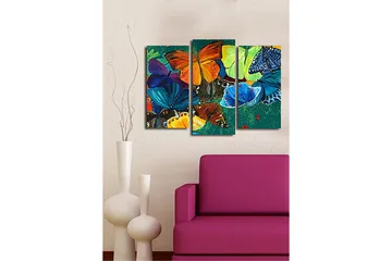 Dekorativ Canvastavla 3-Delar 45x20 cm - Flerfärgad - Inredning - Tavlor & posters - Canvastavla