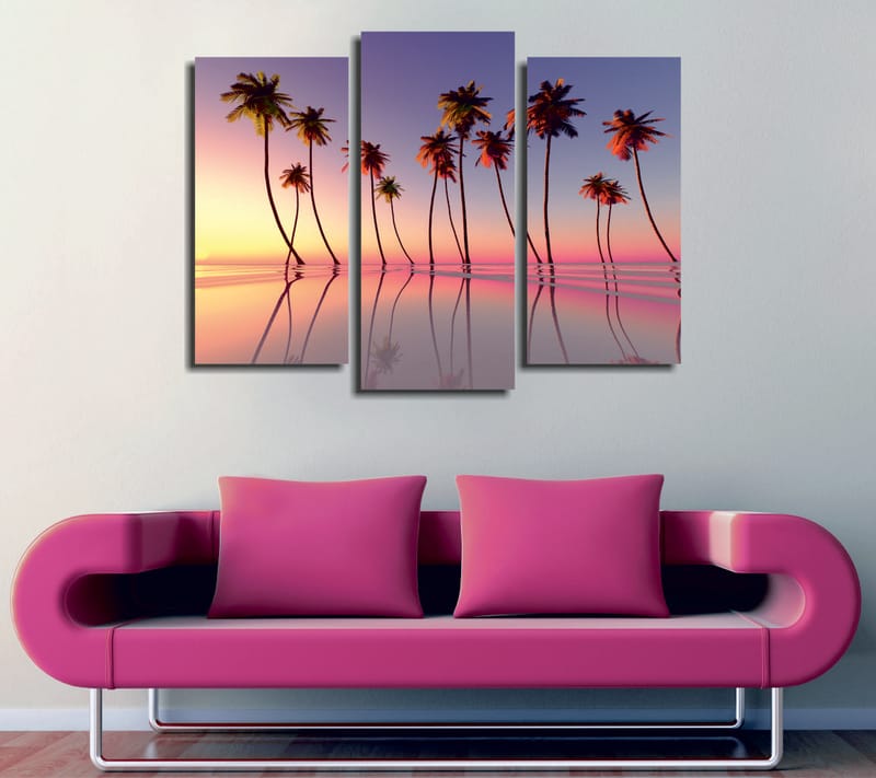 Dekorativ Canvastavla 3-Delar 45x20 cm - Flerfärgad - Inredning - Tavlor & posters - Canvastavla