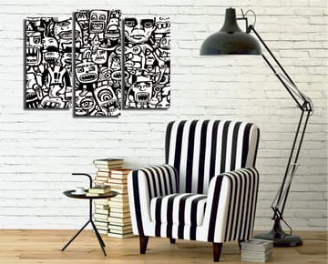Dekorativ Canvastavla 3-Delar 45x20 cm - Flerfärgad - Inredning - Tavlor & posters - Canvastavla