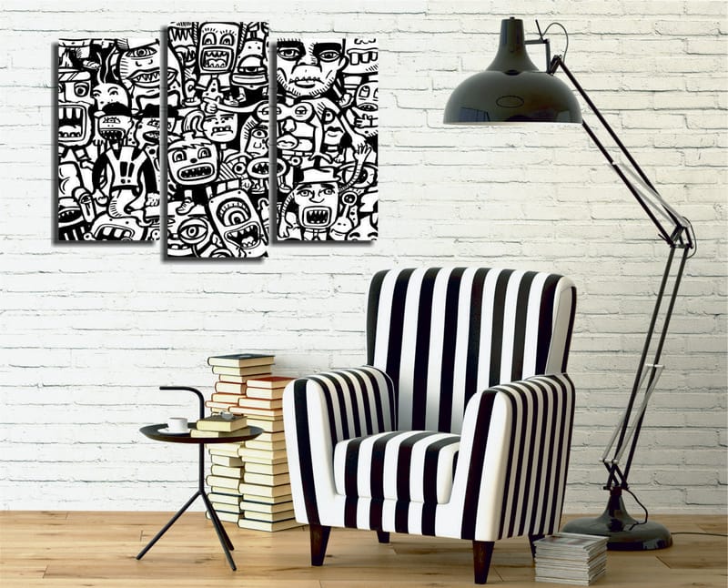 Dekorativ Canvastavla 3-Delar 45x20 cm - Flerfärgad - Inredning - Tavlor & posters - Canvastavla