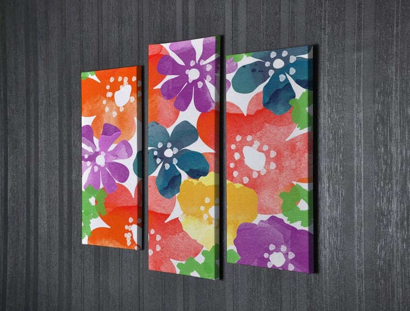 Dekorativ Canvastavla 3-Delar 45x20 cm - Flerfärgad - Inredning - Tavlor & posters - Canvastavla