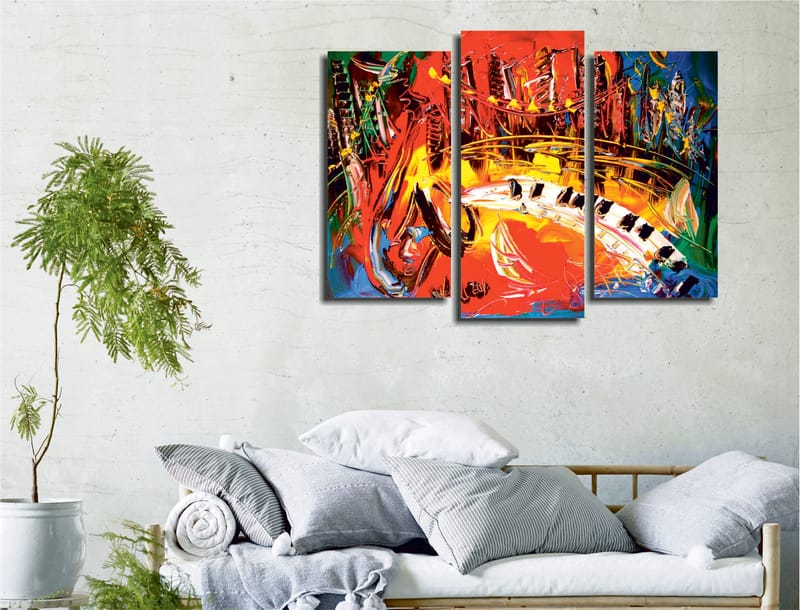 Dekorativ Canvastavla 3-Delar 45x20 cm - Flerfärgad - Inredning - Tavlor & posters - Canvastavla