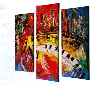 Dekorativ Canvastavla 3-Delar 45x20 cm - Flerfärgad - Inredning - Tavlor & posters - Canvastavla