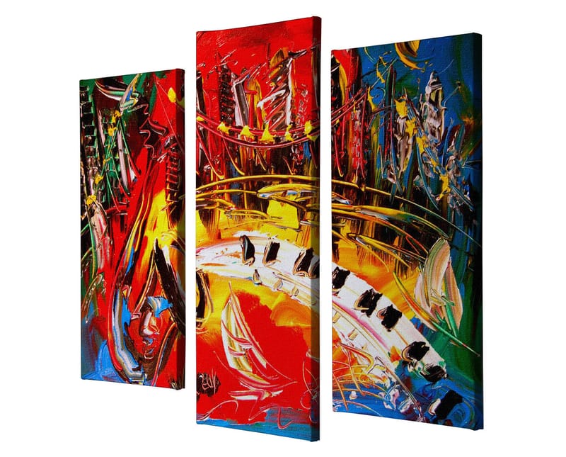Dekorativ Canvastavla 3-Delar 45x20 cm - Flerfärgad - Inredning - Tavlor & posters - Canvastavla