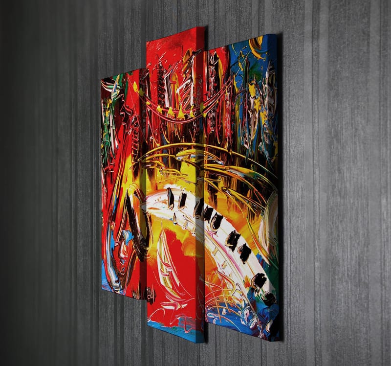 Dekorativ Canvastavla 3-Delar 45x20 cm - Flerfärgad - Inredning - Tavlor & posters - Canvastavla