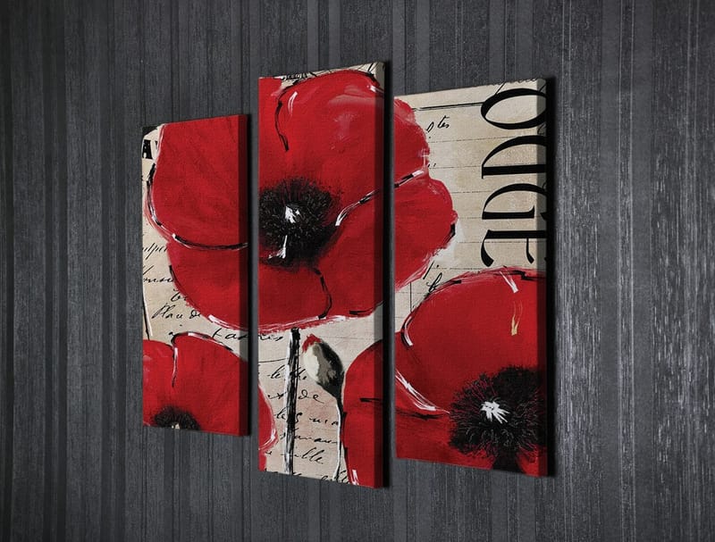 Dekorativ Canvastavla 3-Delar 45x20 cm - Flerfärgad - Inredning - Tavlor & posters - Canvastavla