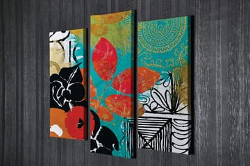 Dekorativ Canvastavla 3-Delar 45x20 cm - Flerfärgad - Inredning - Tavlor & posters - Canvastavla