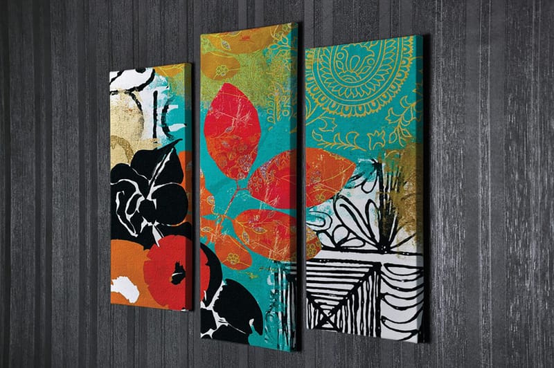 Dekorativ Canvastavla 3-Delar 45x20 cm - Flerfärgad - Inredning - Tavlor & posters - Canvastavla