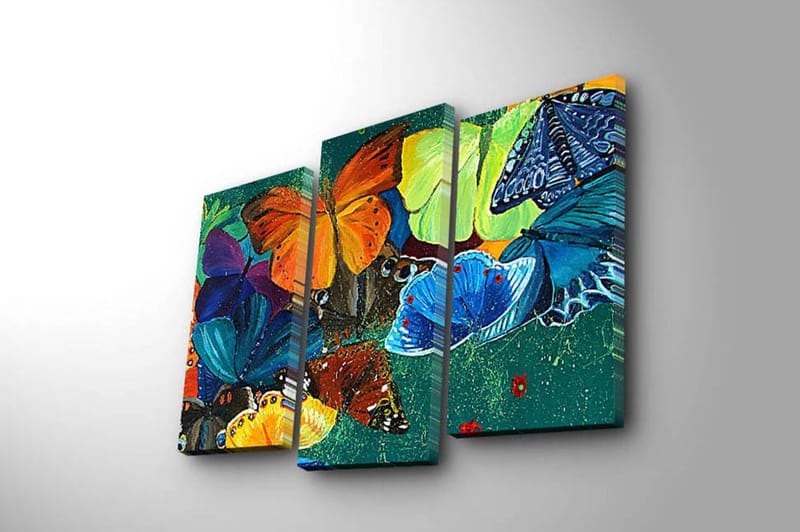 Dekorativ Canvastavla 3-Delar 45x20 cm - Flerfärgad - Inredning - Tavlor & posters - Canvastavla
