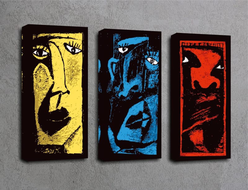 Dekorativ Canvastavla 3-Delar 45x20 cm - Flerfärgad - Inredning - Tavlor & posters - Canvastavla
