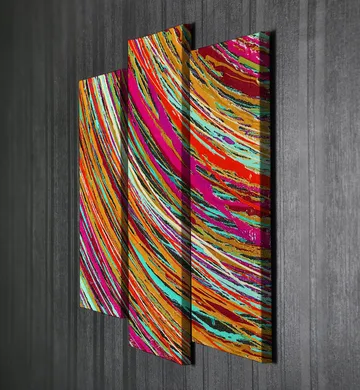 Dekorativ Canvastavla 3-Delar 45x20 cm - Flerfärgad - Inredning - Tavlor & posters - Canvastavla