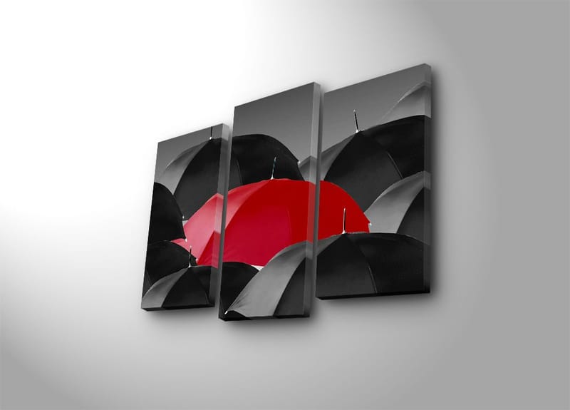 Dekorativ Canvastavla 3-Delar 45x20 cm, Flerfärgad