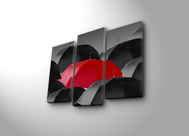 Dekorativ Canvastavla 3-Delar 45x20 cm, Flerfärgad