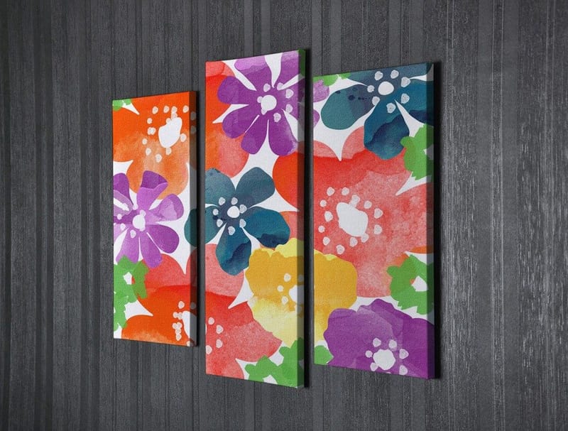 Dekorativ Canvastavla 3-Delar 45x20 cm - Flerfärgad - Inredning - Tavlor & posters - Canvastavla
