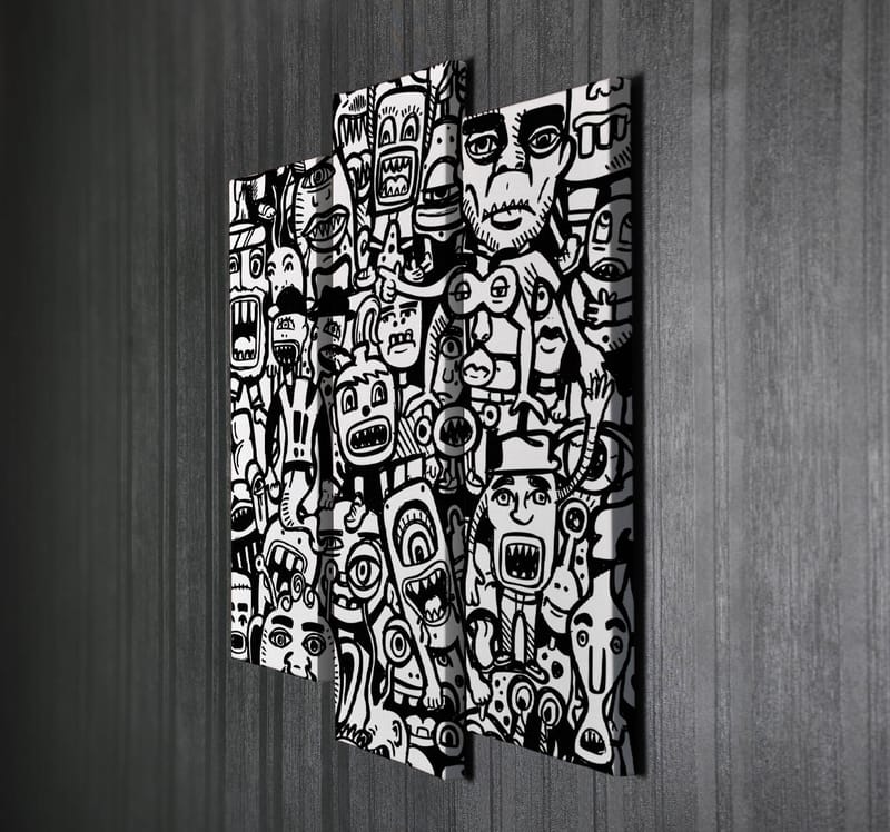 Dekorativ Canvastavla 3-Delar 45x20 cm - Flerfärgad - Inredning - Tavlor & posters - Canvastavla