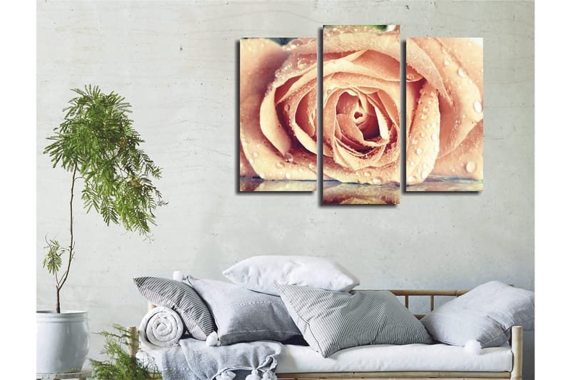 Dekorativ Canvastavla 3-Delar 45x20 cm, Flerfärgad