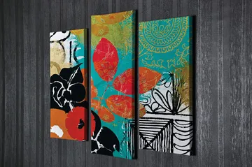 Dekorativ Canvastavla 3-Delar 45x20 cm - Flerfärgad - Inredning - Tavlor & posters - Canvastavla