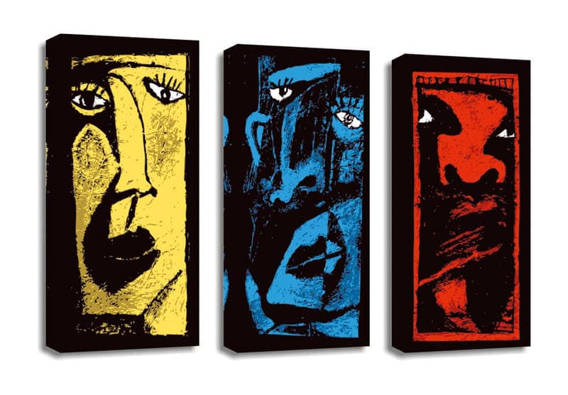 Dekorativ Canvastavla 3-Delar 45x20 cm - Flerfärgad - Inredning - Tavlor & posters - Canvastavla