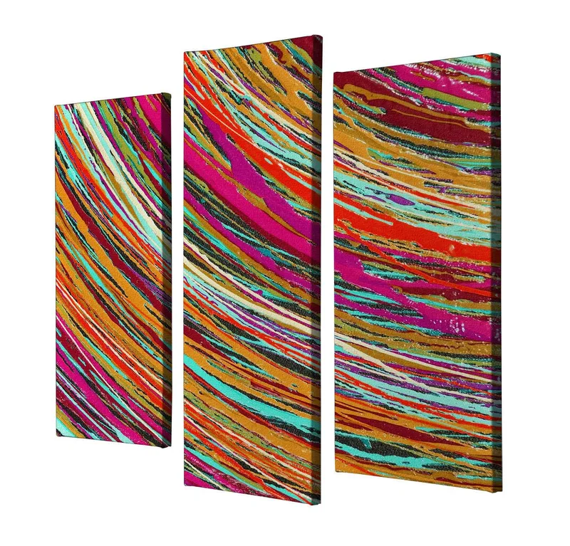 Dekorativ Canvastavla 3-Delar 45x20 cm - Flerfärgad - Inredning - Tavlor & posters - Canvastavla