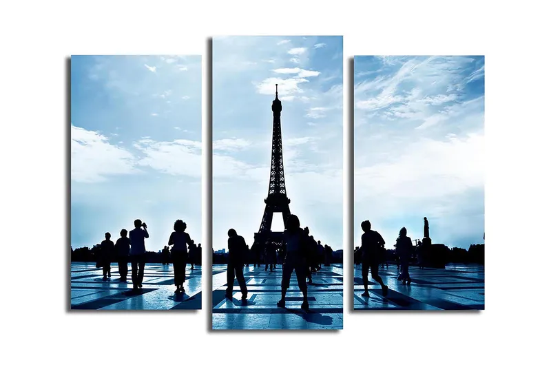 Dekorativ Canvastavla 3-Delar 45x20 cm, Flerfärgad