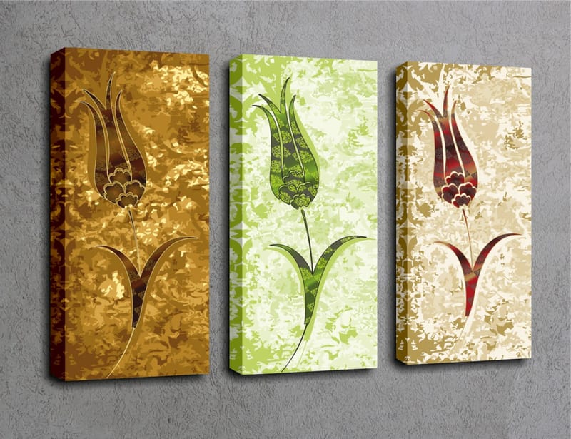 Dekorativ Canvastavla 3-Delar 45x20 cm - Flerfärgad - Inredning - Tavlor & posters - Canvastavla